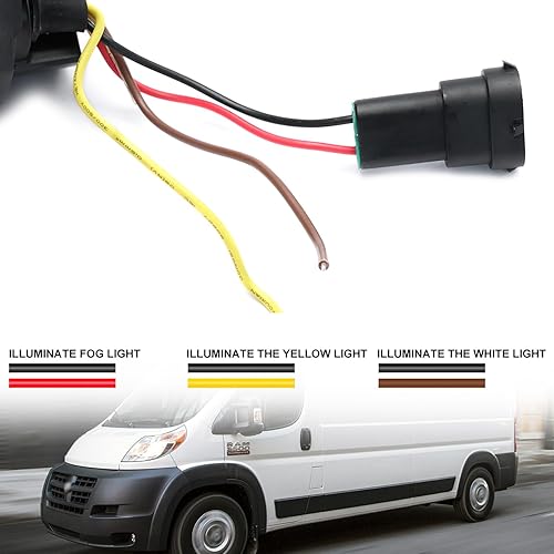 Miniatura 8 de NSLUMO Conjunto de lámpara antiniebla LED de repuesto para Ram Promaster 1500 2500 3500 2014-2023 Switchback ámbar blanco DRL Lámparas de conducción