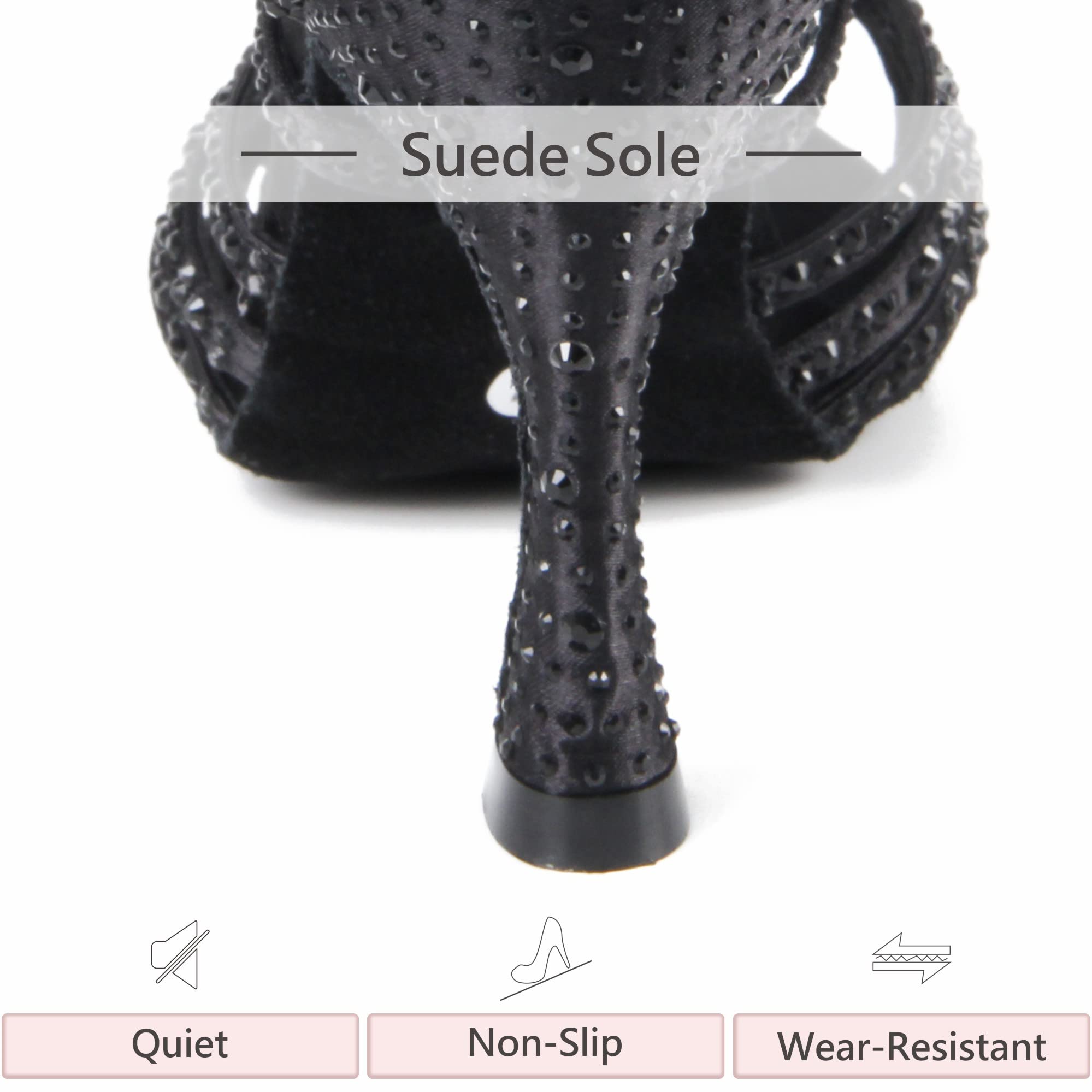 Donna Peep Toe Cross Strap Strass Tango Social Ballroom Scarpe da Ballo Latino Scarpe da Ballo per Feste di Matrimonio
