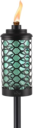 TIKI 1120112 - Antorcha de panal para exteriores, color azul, iluminación decorativa para patio, patio trasero y césped, 65 pulgadas
