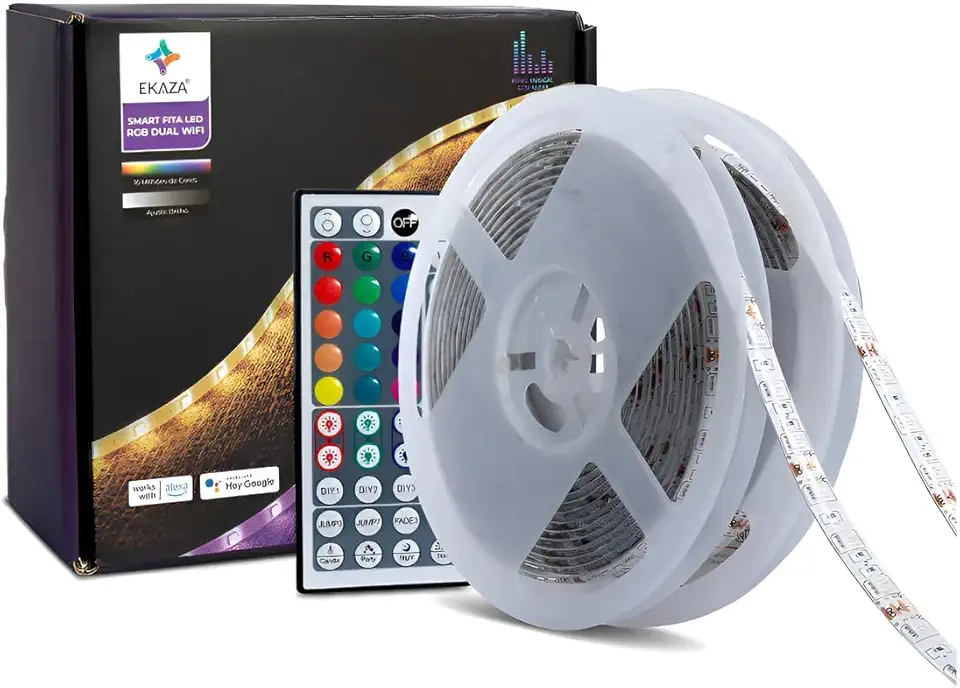 EKAZA Kit Fita LED RGB 10 Metros Inteligente Wi-Fi + BLE - EKGC-T3135D