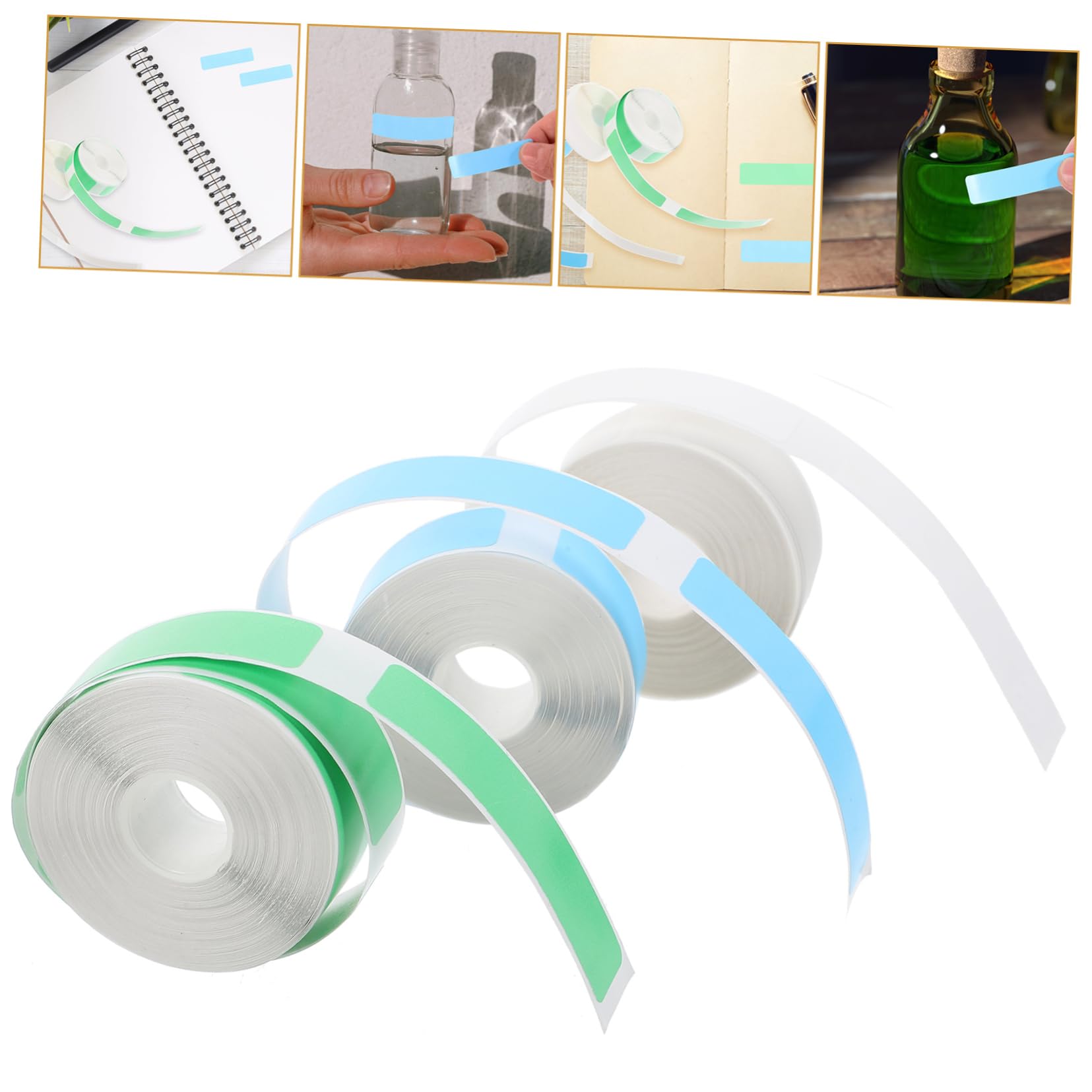HOMSFOU 3 Set Etichetta Stampante Ricarica Carta Adesiva Termico Etichette Termiche Trasparenti Pianura Nastro Adesivo Autoadesivo Adesivi Termici Carta Termica Sintetica 3 * 3