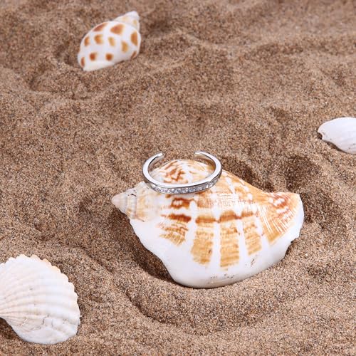 Milacolato 925 Sterling Silver Toe Rings for Women 18K White Gold Plated Arrow Heart Infinity Vintage Celtic Knot Teardrop Daisy Flower Stylish Toe Rings Adjustable Toe Band Rings Summer Beach Foot Jewelry4