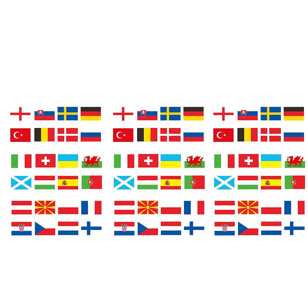 3pcs Euro 2021 Football Championship Fabric Bunting,2021 Bunting Flags with All 24 Participating Countries for Gardens,Bars-Fabric Bunting Eurovision Party Decorations-24 Country Flags 14cmx21cm