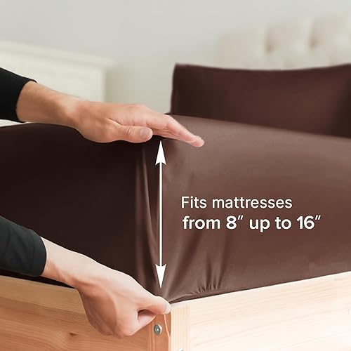 Miniatura 2 de CGK Unlimited - Sábana bajera ajustable, se adapta a colchones de hasta 16 pulgadas, extrasuave, sin arrugas, transpirable, tamaño individual, color