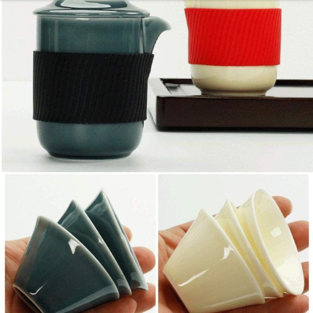 Service à thé chinois en céramique Kung Fu - Plateau à thé en bois massif - Coffret cadeau - A, B