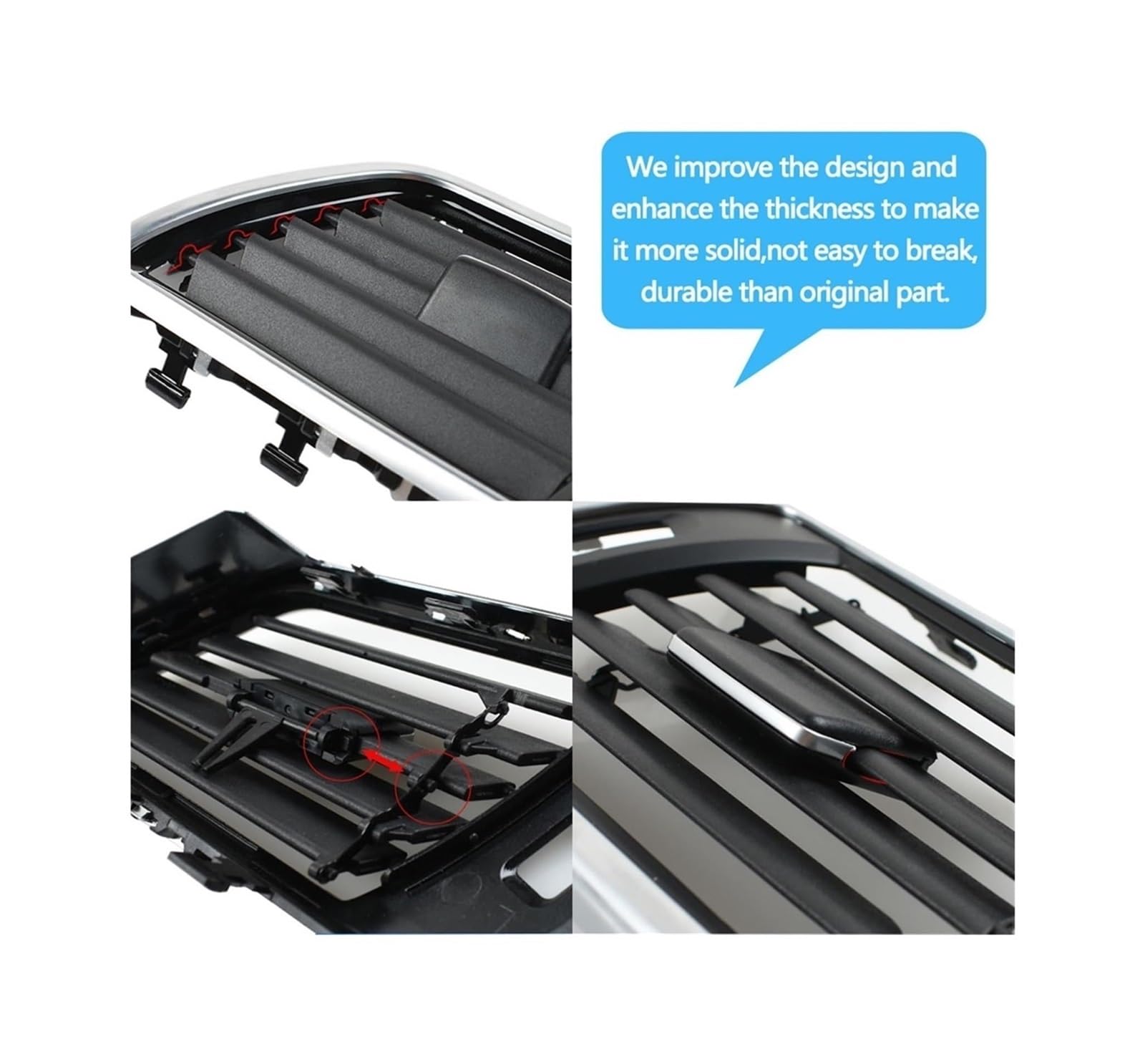 Salida Aire Rejilla para Benz para ML GL GLE GLS Clase W166 W292 LHD RHD Consola Automóvil Tablero Aire Acondicionado Rejilla Ventilación Cubierta Salida Compatible con(Black Right)