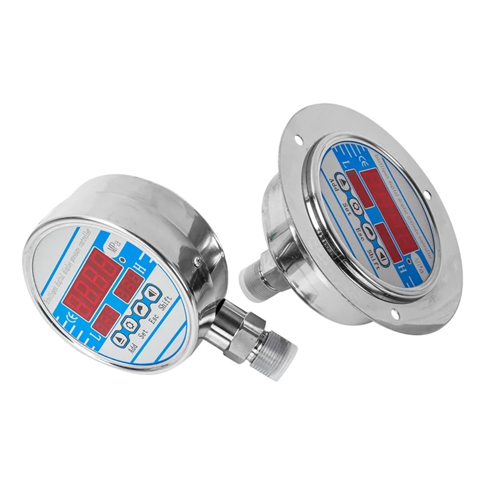 Ciśnieniomierz, 0-60Mpa cyfrowy manometr 100mm tarcza elektroniczny kontakt hydrauliczny 200bar 400 bar M20*1.5(NPT1-2 Radial,0-2.5Mpa)