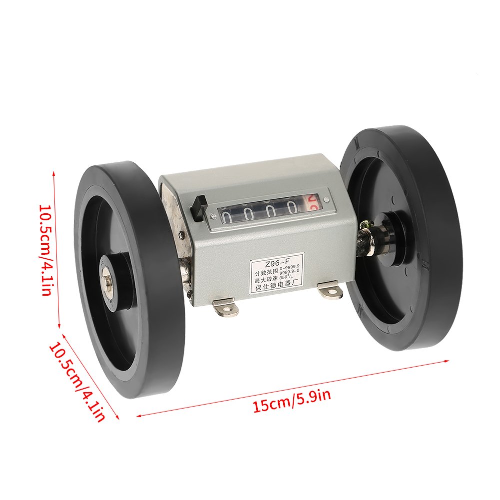 Contamonete, 1 pacco 5 cifre 0-9999.9 Contachilometri meccanico Velocità max 350RPM Reset grigio con rotella per registrazione di tessitura, film plastico, pelle, ecc.