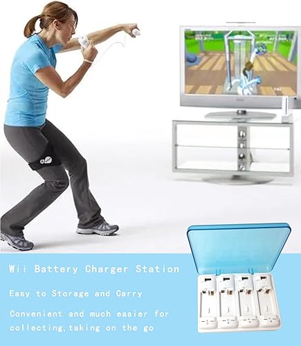 Miniatura 7 de YZgame - Estación de carga de batería para Wii U y Wii, control remoto Wii, base de carga de batería con 4 unidades, batería de 2800 mAh, estación