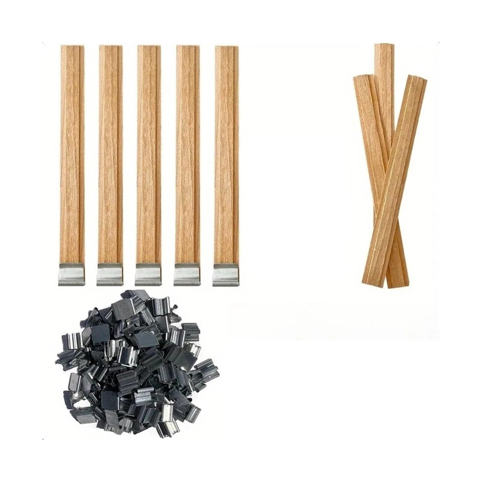 Kerzendochte Kerzendocht aus Holz mit Clip | For Kerzen, handgemachtes Bastelzubehör(15mmx150mm-200Pcs)