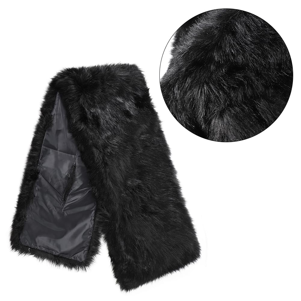 Châle Étole Long en Fausse Fourrure Élégant pour Femme Châle Mariage sans Manche pour Hiver Cape Veste Femme pour Mariage Soirée Cérémonie Cape Chaude pour Mariée et Demoiselles d’Honneur