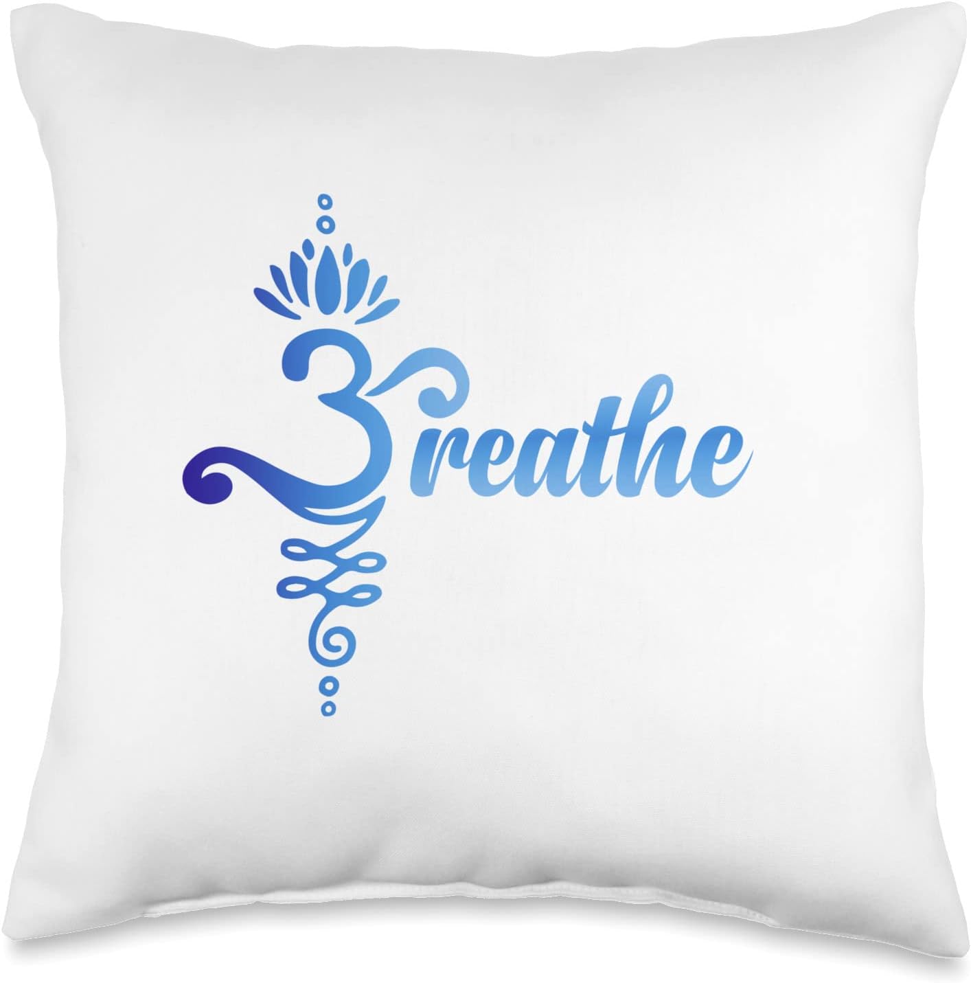 Monkey Mind Breathe Sanskrit Symbol Throw Pillow, 16x16