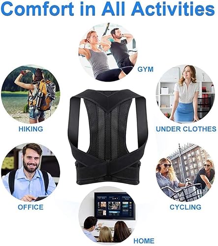 Miniatura 7 de Back Brace Corrector for Men and Women Adjustable Full Back Support Brace Plus Size Lower & Upper Back Pain Relief Shoulder Neck Clavicle Lumbar