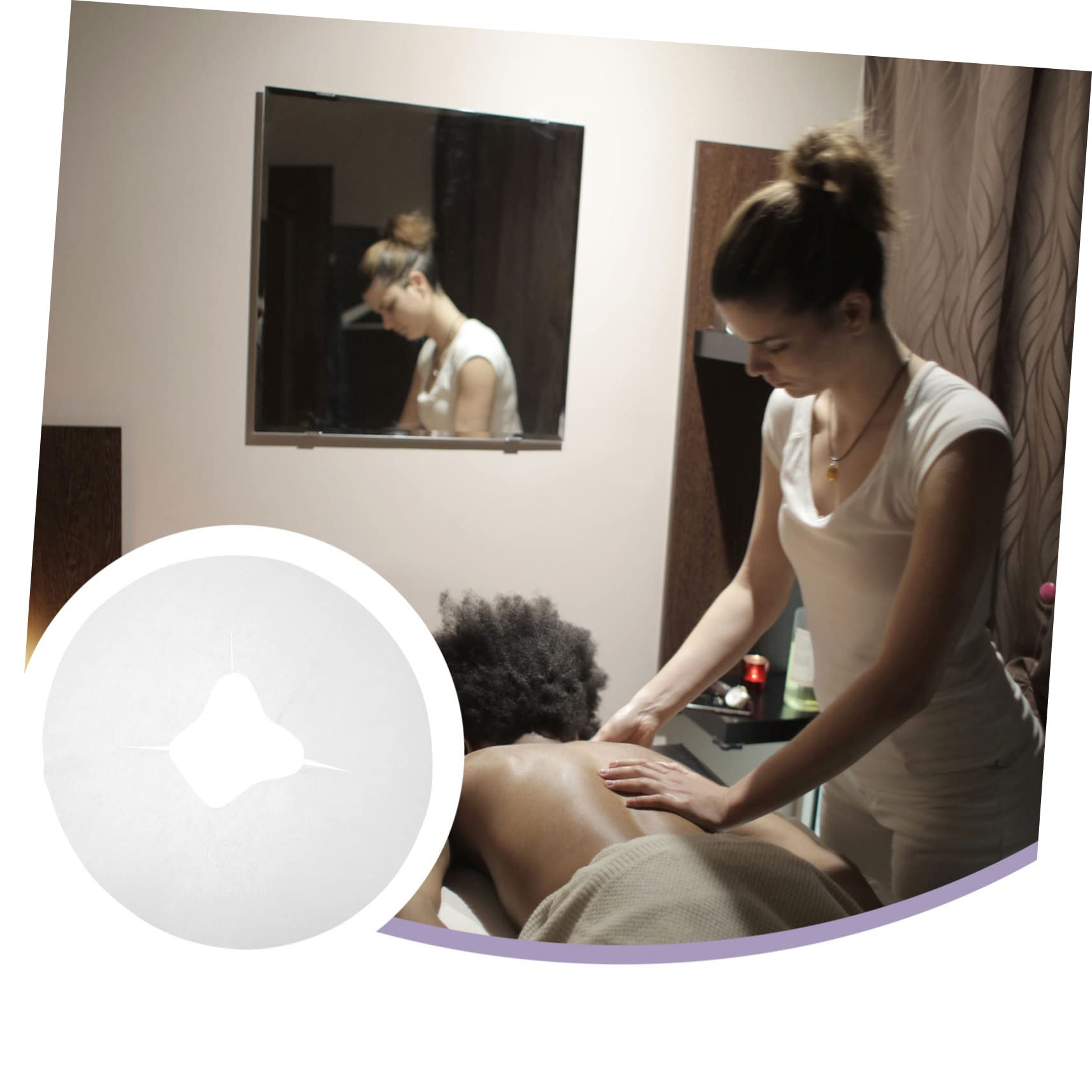 Copertura Monouso per Cuscino Viso Non Tessuto Bianco, Morbida e Usa e Getta, 100 Pezzi per Cliniche e Centri Estetici