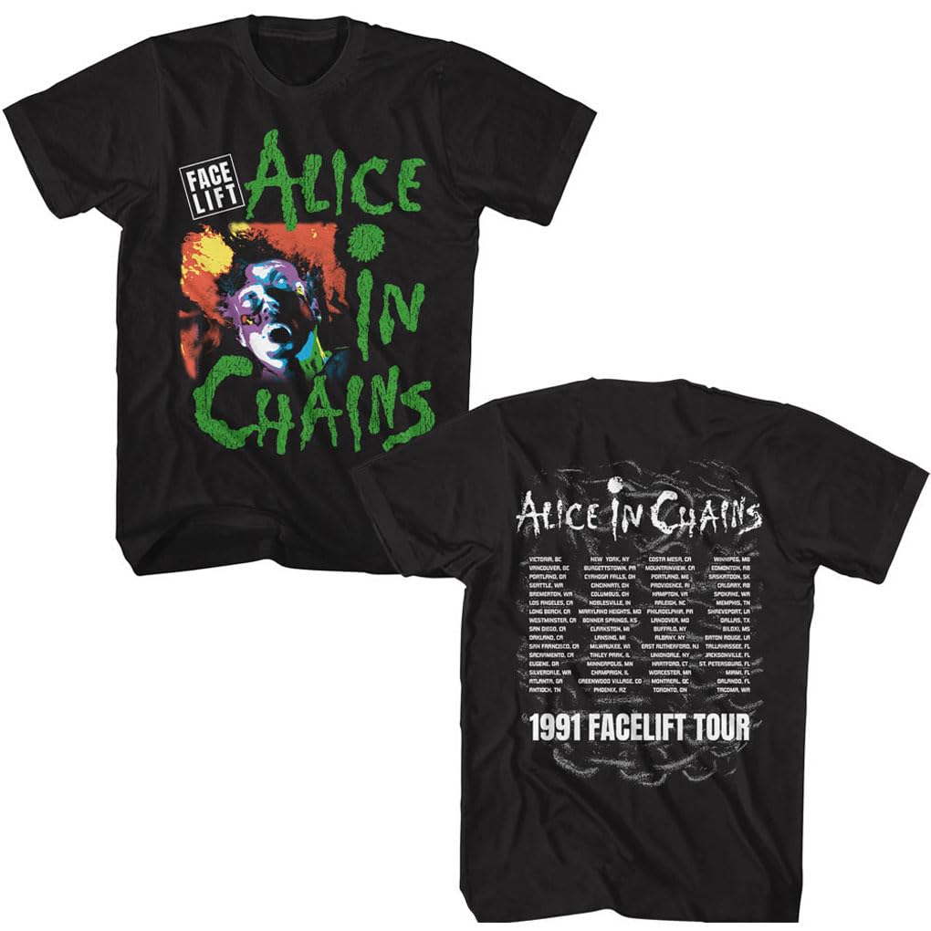Alice in Chains 1991 Facelift Tour Adult Grunge T-Shirt - Black