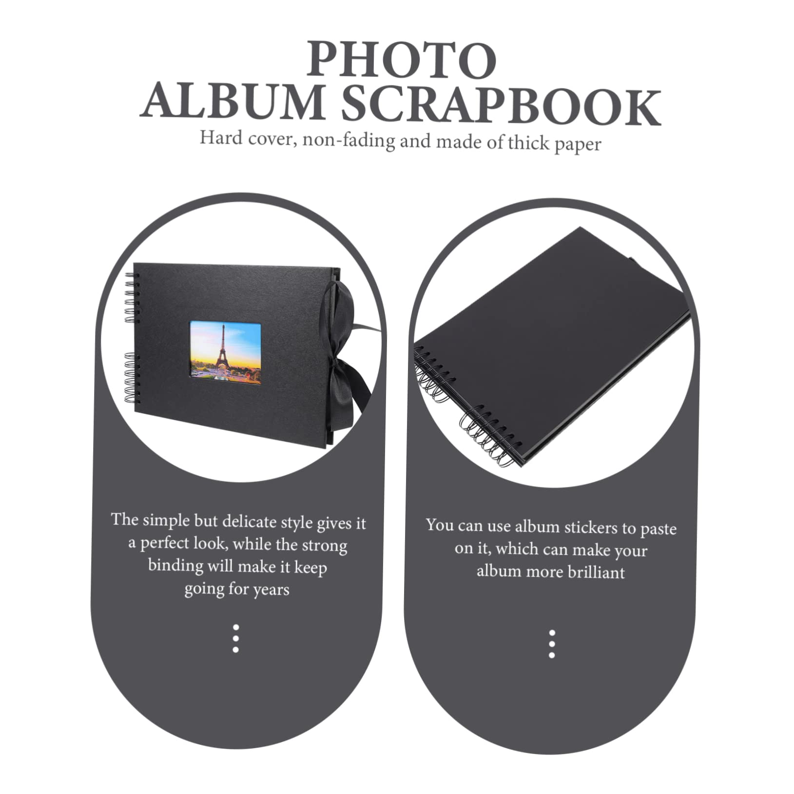Scrapbook Album Fotografico a Spirale A4, Libro Foto | 40 Fogli, Copertina Personalizzabile in Cartoncino, Pagine Interne Modificabili, Adesivi Inclusi