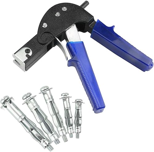 Miniatura 4 de TOVOT 77 piezas de herramienta de ajuste de anclaje de pared, herramienta de anclaje de pared hueca de alta resistencia con 5 tamaños Molly,