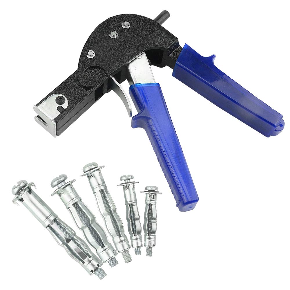 TOVOT Lot de 77 outils de fixation d'ancrages muraux robustes avec 5 tailles de boulons pour mur creux (M4 M5 M6)
