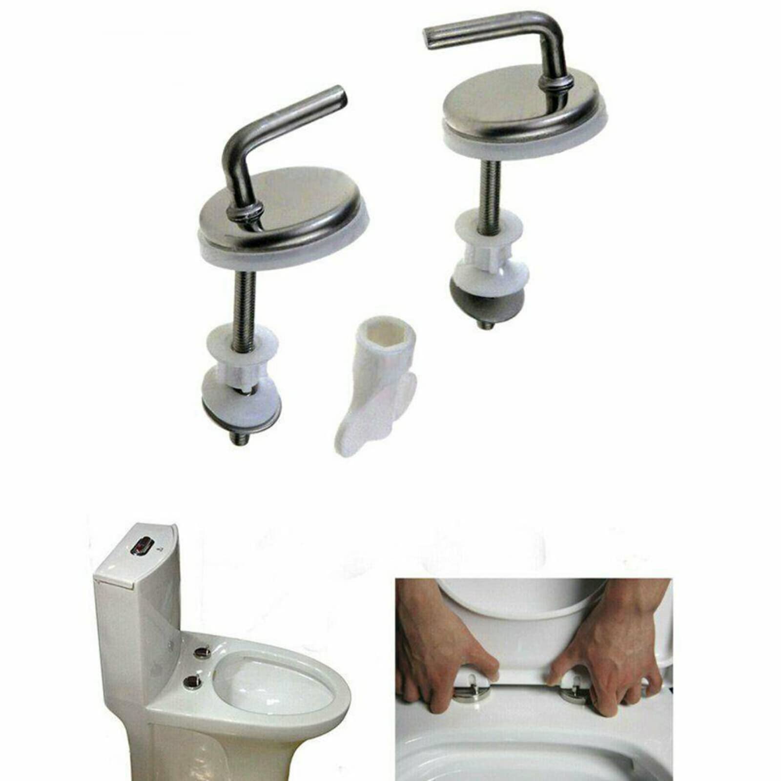Kit Di Fissaggio Per Sedile WC 2 Pezzi - Cerniere E Viti In Acciaio Inox 304, Ricambio Universale Per Coperchio Water
