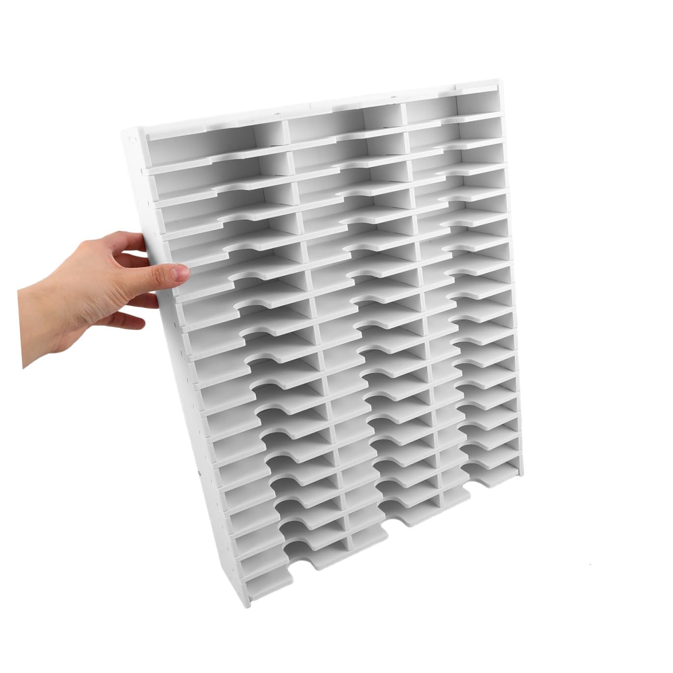 Luxshiny Portaoggetti da Tavolo in Pvc Bianco 51 Slot per Organizer di Timbri e Cuscinetti di Inchiostro, Design Raffinato e Multifunzionale per Uso