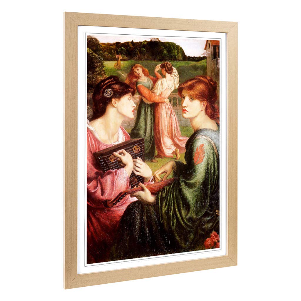 Big Box Art Framed Print of Dante Gabriel Rossetti The Brower Meadow Design | Wall Art Picture | Home Decor for Kitchen, Living Room, Bedroom, Hallway, Oak, A2 / 24.5x18 Inch / 62x45cm