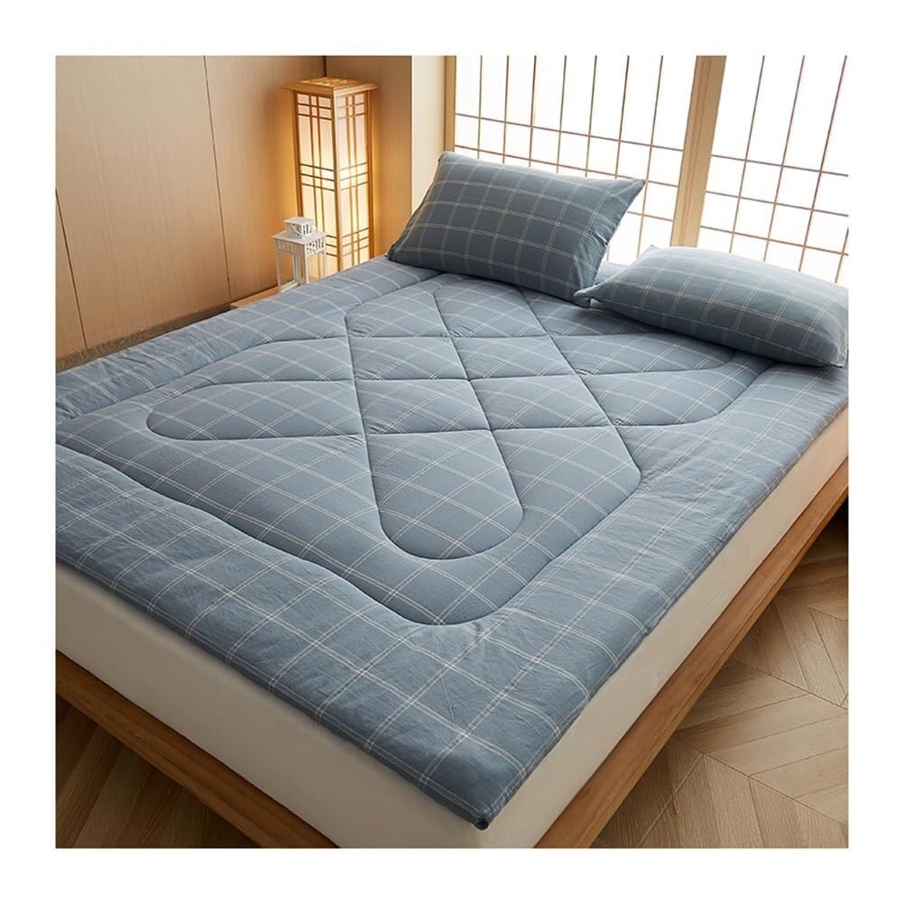 Materasso pieghevole giapponese ispessito, portatile, comodo, arrotolabile, da campeggio, traspirante e leggero, per uso esterno, ideale per viaggi e casa.
