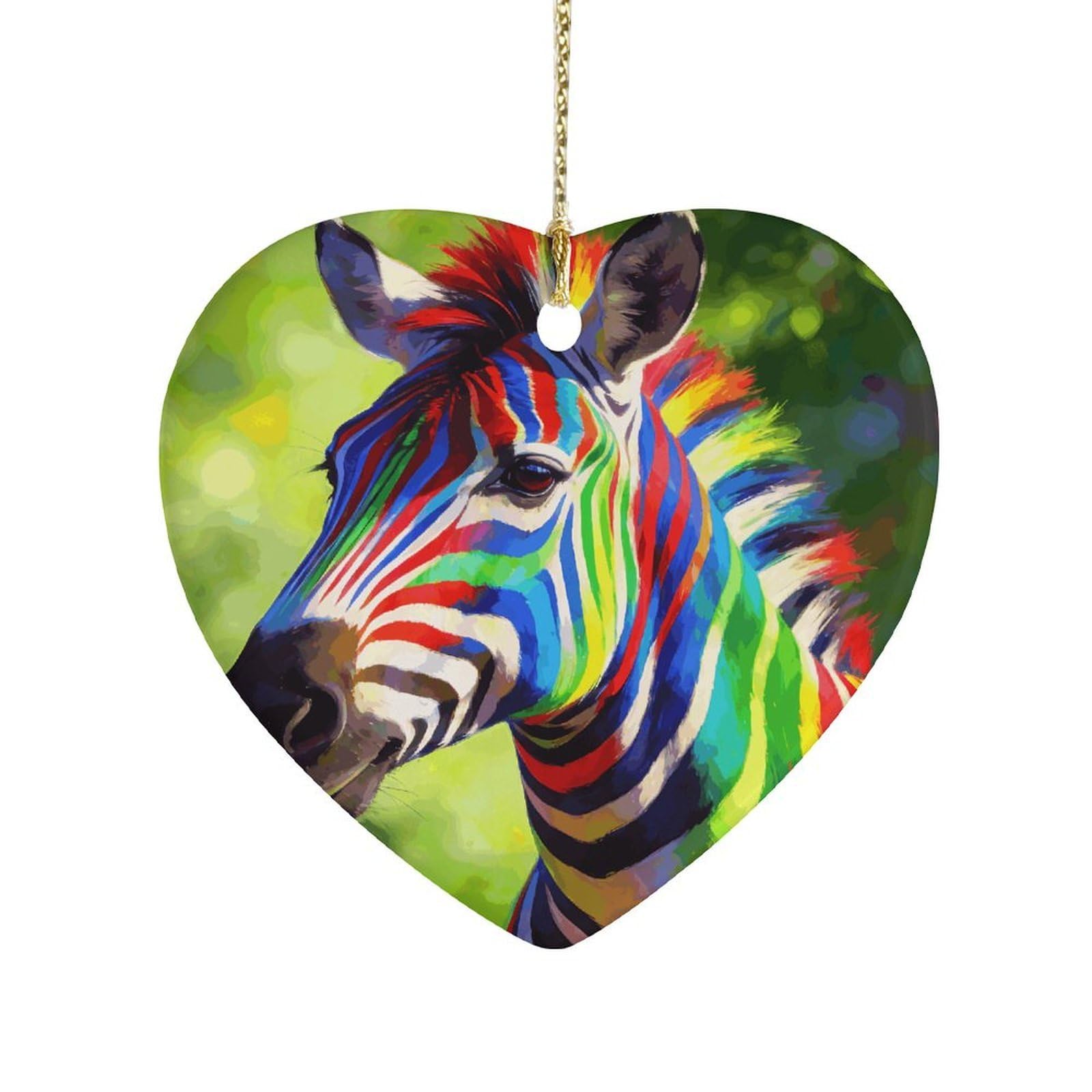 Khauerbc Style Dreams In The Forestheart Shaped Ceramic Ornament With String,Ceramic Ornament,Two-Sided Printed For Christmas Tree And Holiday Decoration