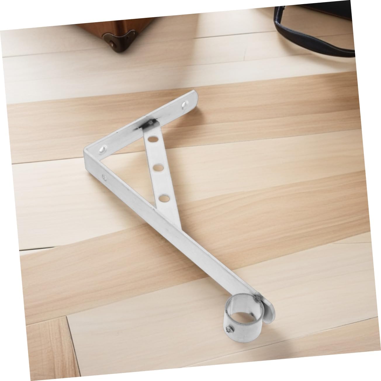 UKCOCO 2pcs Stainless Steel Closet Rod Bracket Heavy Duty Wall Mounted Shelf Holder for Hanging Clothes Triangular Corner Brace for Space Optimization and Stability