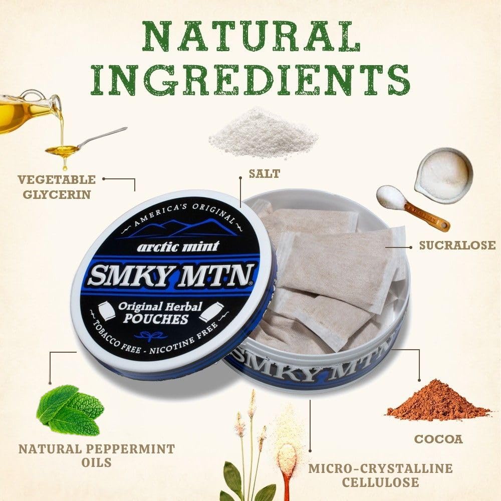 mint pouches tobacco free Amazon.com : Smokey Mountain Original Herbal Pouches - Arctic Mint - Tobacco  Free and Nicotine Free - 10 Can Box