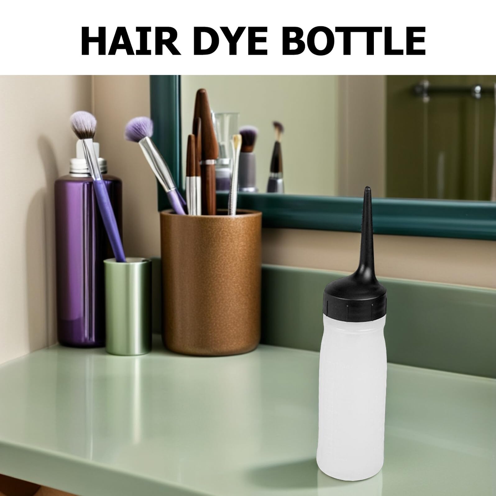 3piezas Botellas Aplicadoras De Tinte Cabello Recargables Punta Ángulo y Escala Graduada Exprimibles Para Salón y Tratamientos Profesionales De Peluquería