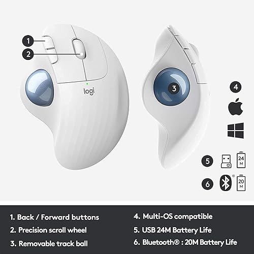 Miniatura 9 de Logitech Ergo M575 - Ratón de Trackball inalámbrico, fácil control del pulgar, seguimiento preciso y suave, diseño ergonómico cómodo, WindowsMac,