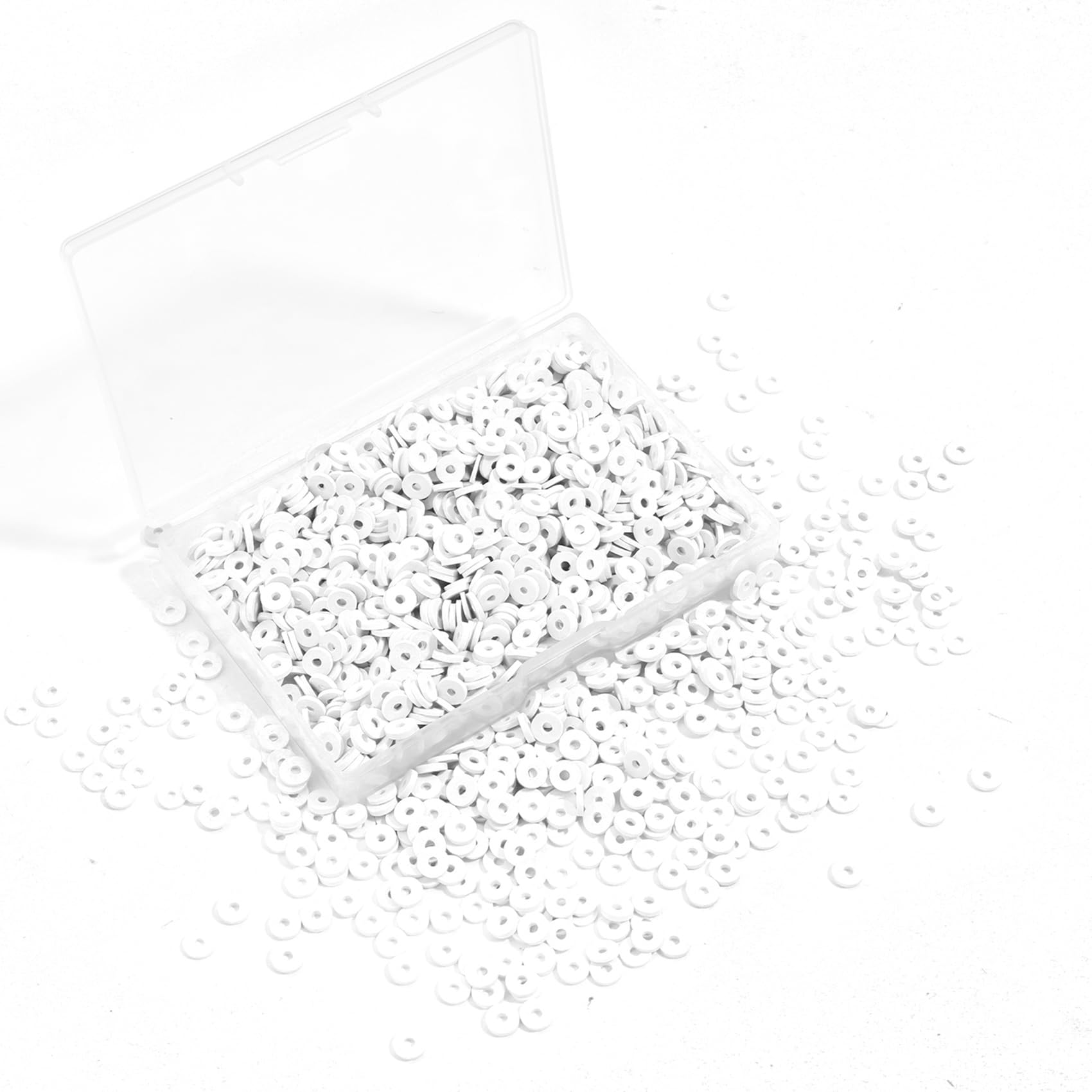 Hiswan White 1000Pcs Heishi Beads Polymer Clay Beads For Jewelry Making Bracelets Necklace 6Mm