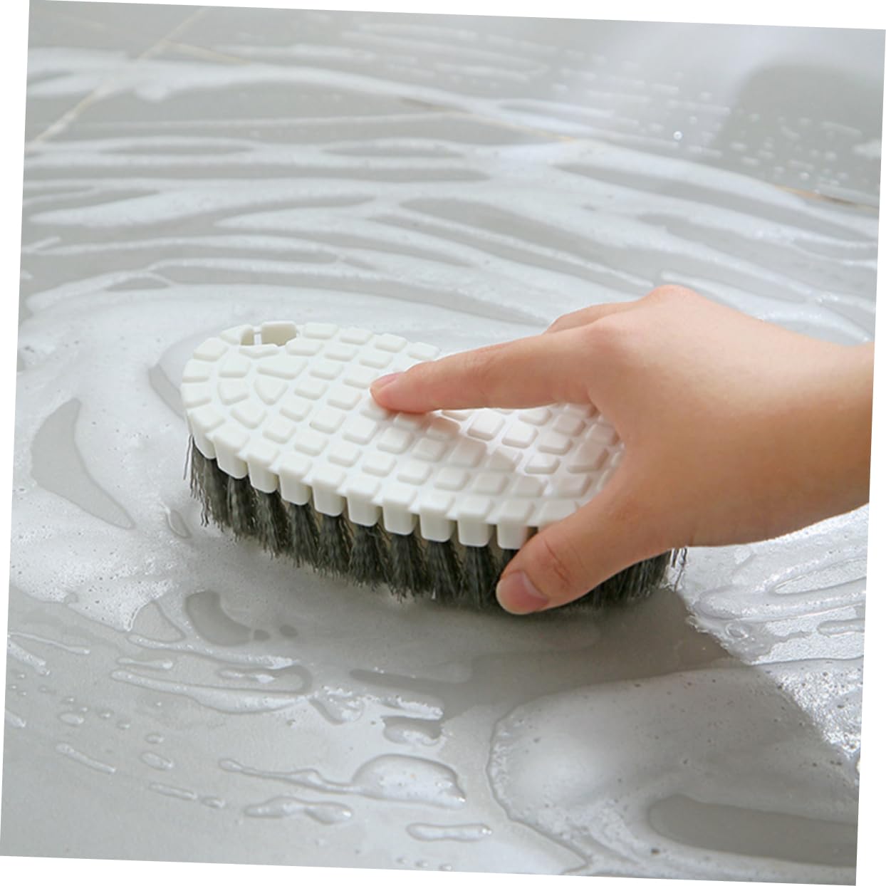 Cabilock 5 Set Pennello Per La Pulizia Del Setola Domestico Microfibra Scrubber Spazzolone Macchia Spazzola Per La Pulizia Accessori Per Il Bagno Spazzoloni Plastica 2 Pezzi * 5