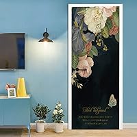 Vista 21 de Adhesivos 3D para puerta, murales para despegar y pegar, diseño de flores, autoadhesivas, removibles, de PVC, impermeable, póster para dormitorio