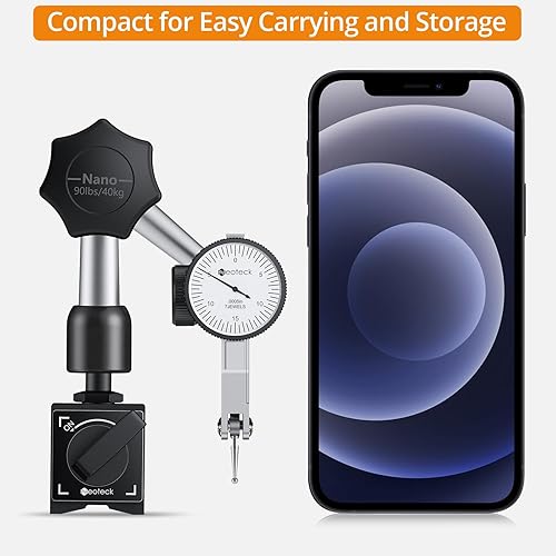 Miniatura 6 de Neoteck Indicador de prueba de dial con soporte de base magnética y estuche de almacenamiento, juego de indicadores de prueba de 0-0.03"0.0005" con