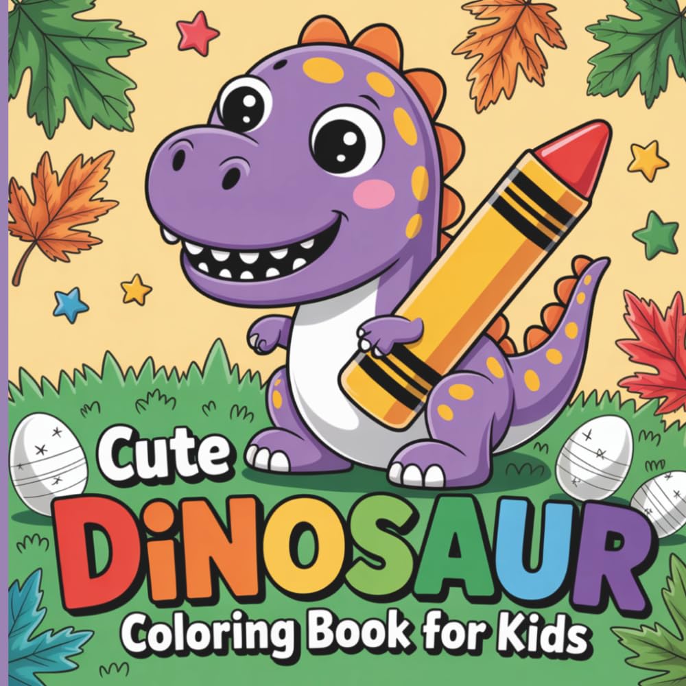 Cute Dinosaur Coloring Book for kids: Cute, Bold and Easy Coloring book