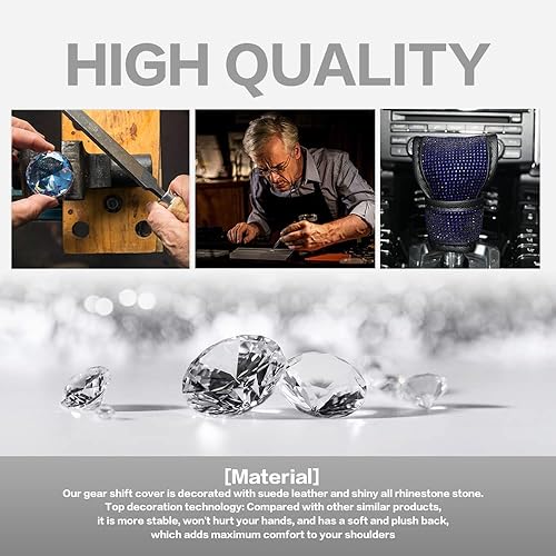 Miniatura 5 de Funda para palanca de cambios de automóvil, cubierta brillante para pomo de palanca de cambios de automóvil, protector de palanca de cambios de