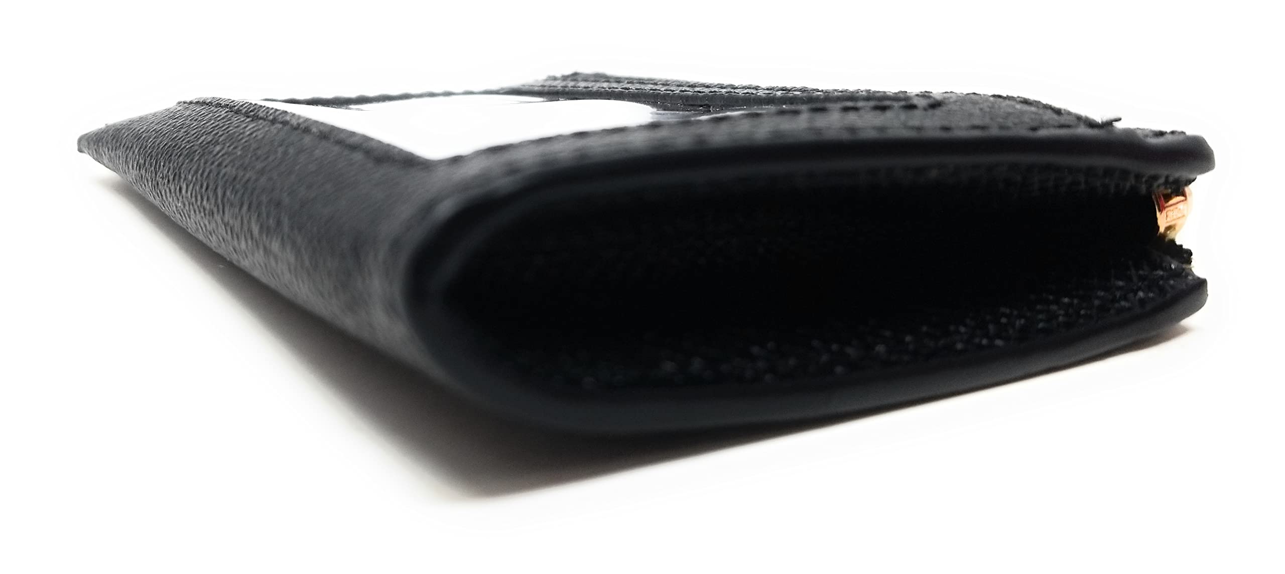 COACH Mini étui d'identification skinny pour femme (cuir croisé, noir), noir, classique, Noir , Classique