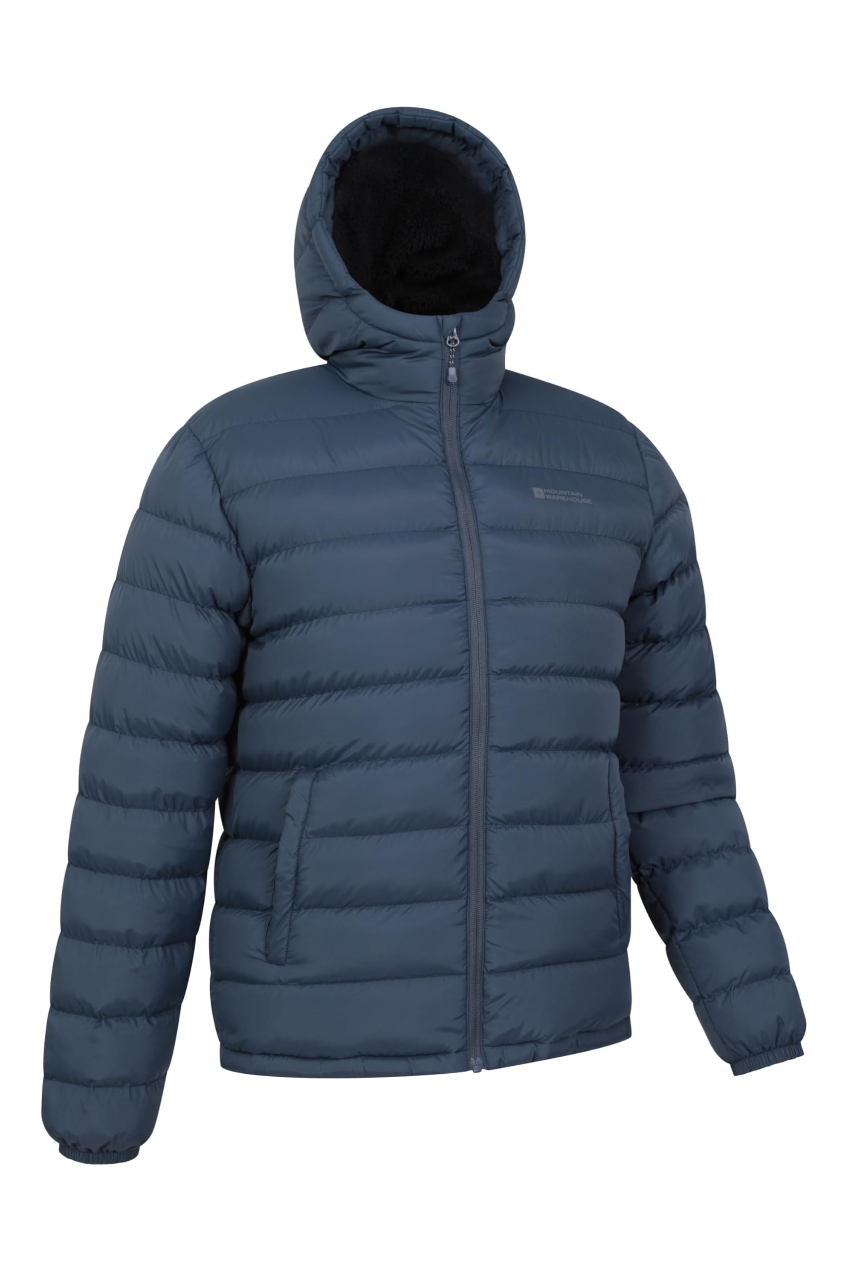 Mountain Warehouse Seasons Doudoune synthétique doublée de Fourrure pour Homme - Manteau Chaud et résistant à l'eau avec Poches latérales - pour l'automne, l'hiver
