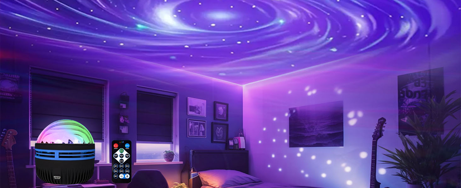 MAXROCK Black Hole Galaxy Projector, Night Light with Remote