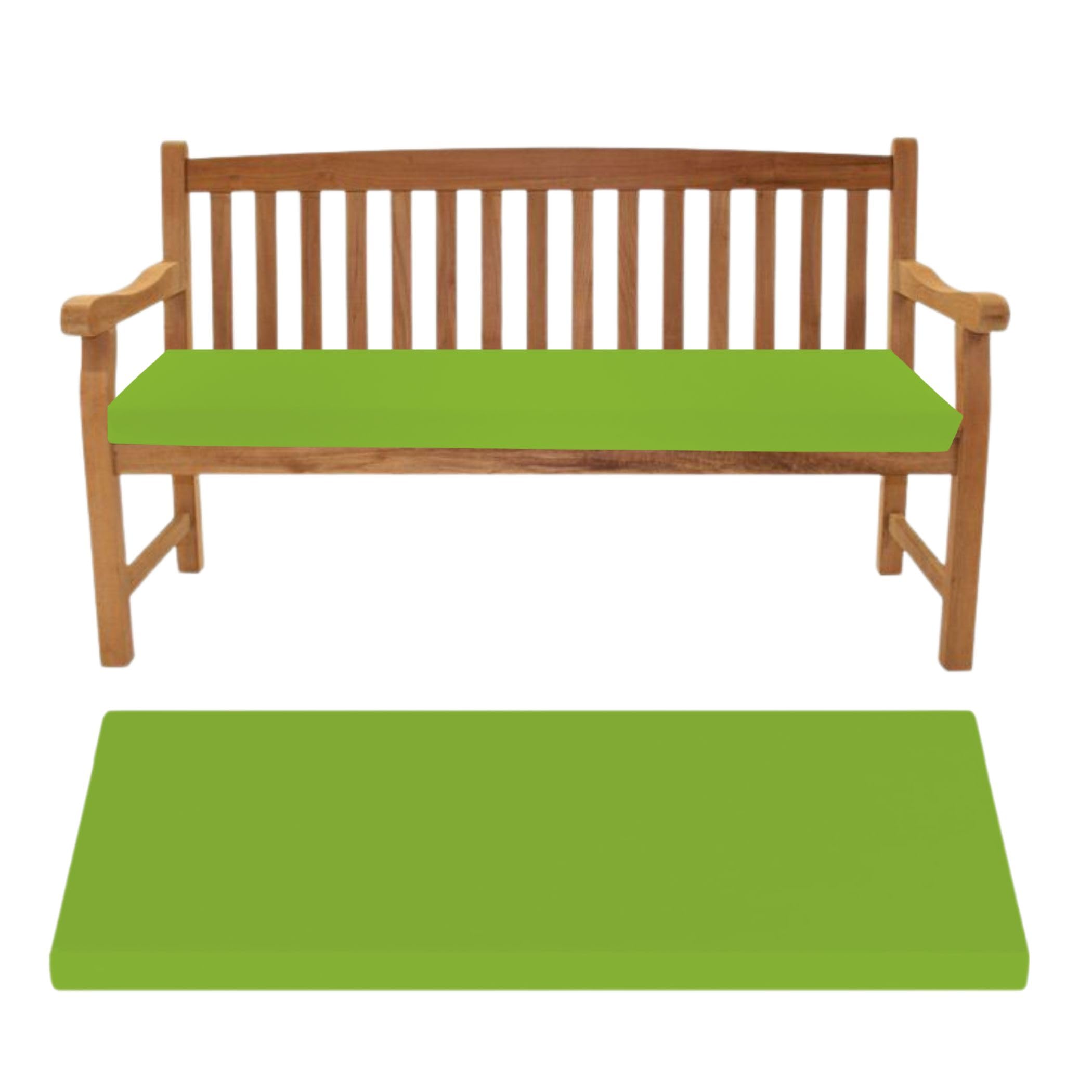 Water-resistant Garden Bench Pad for Outdoor/Indoor Seat Cushion, Zipped, Removable Cover โ Durable, Foam Padding for Garden, Patio, Dining, Entryway Benches (Lime Green, 3 Seater 143 x 52 x 6 cm) โ image 1