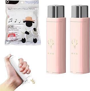 2Pcs Portable Floss Dispenser with 100 Floss Sticks, 2023 New-Upgrade Dental Floss Picks Dispenser, Refillable Floss Stick Organizer Portable Case Floss Pick Dispenser