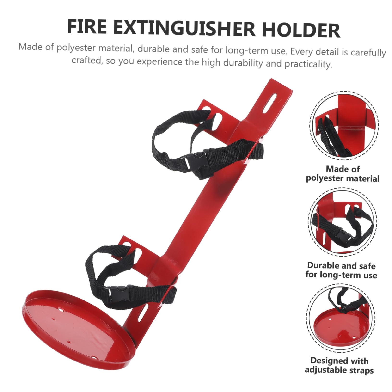 NOLITOY Soporte de Extintor de Incendios Ajustable para Pared Soporte Compacto para Hogar Oficina Hotel y Barco con Correas Reforzadas para Extintores
