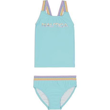 Two-Piece Girls Swimsuits Tankini Set, with UPF 50+ Protection and Quick-Drying Feature