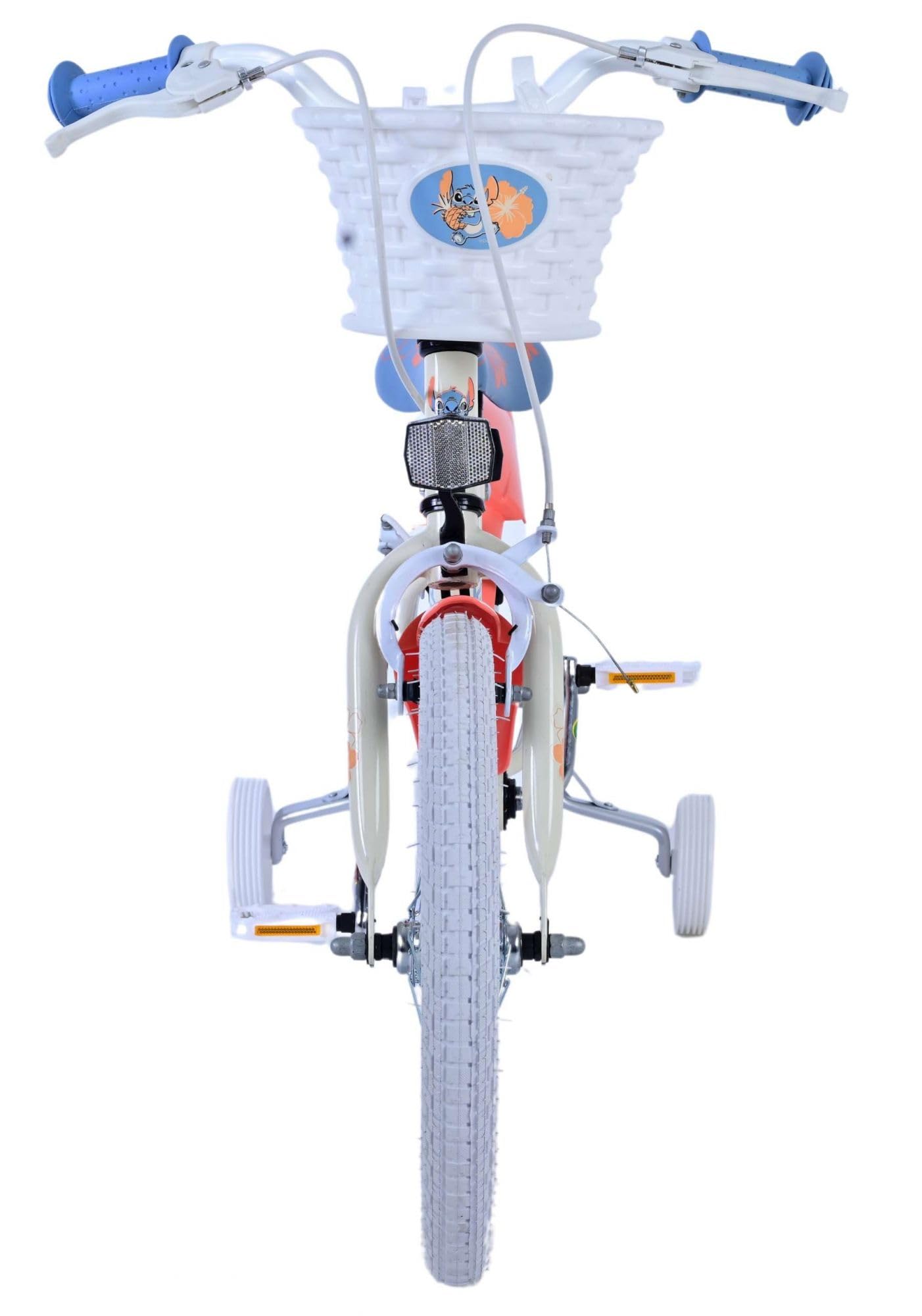 Disney Stitch Vélo pour enfant - Fille - 16" - Crème corail bleu - Freins à deux mains