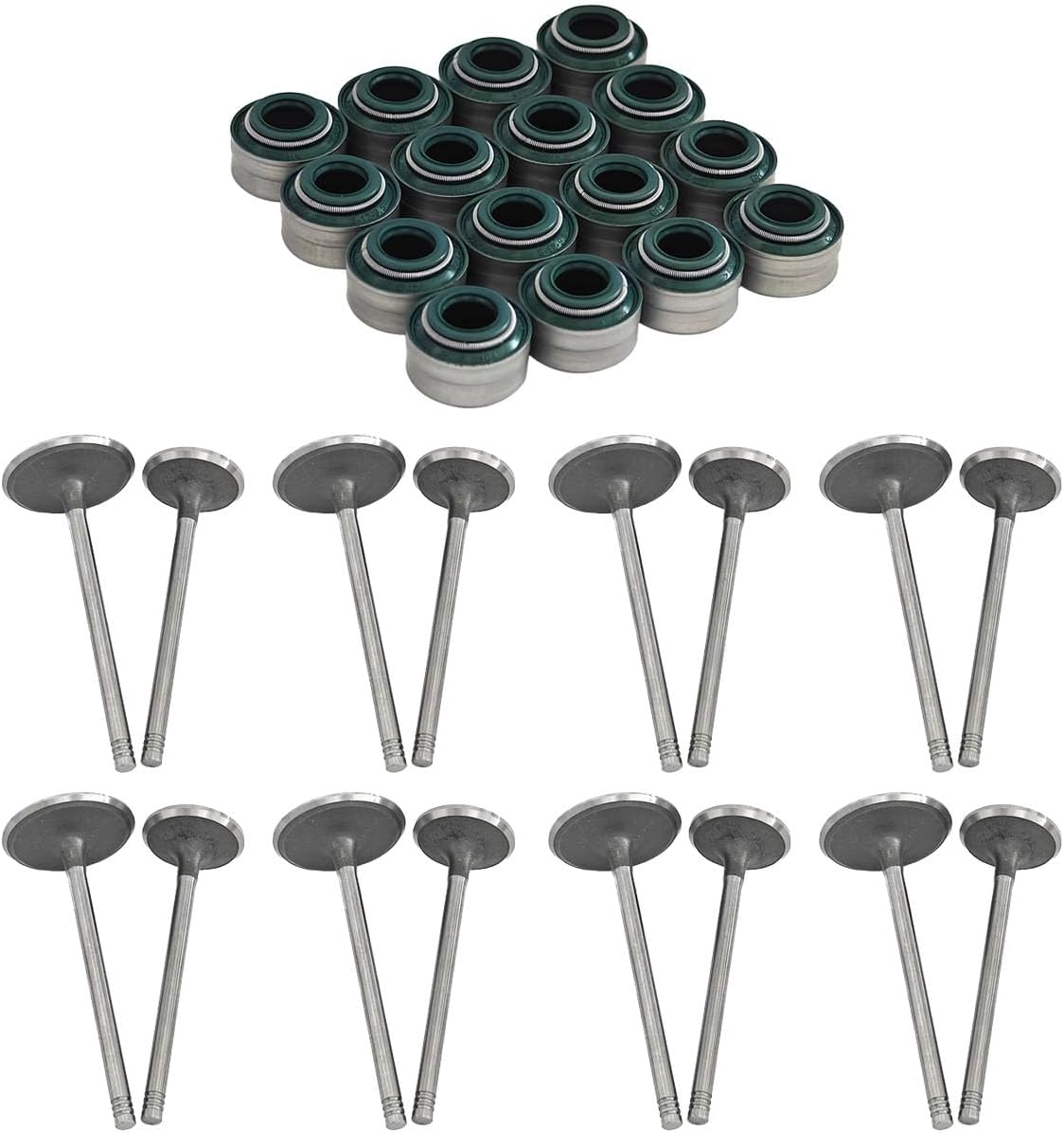 Engine Intake Exhaust Valves and Valve Seals Set Fits for Dodge Challenger Charger Durango Ram for Jeep for Chrysler 6.2L 6.4L 2011-2024 5038331AB, 5038332AB