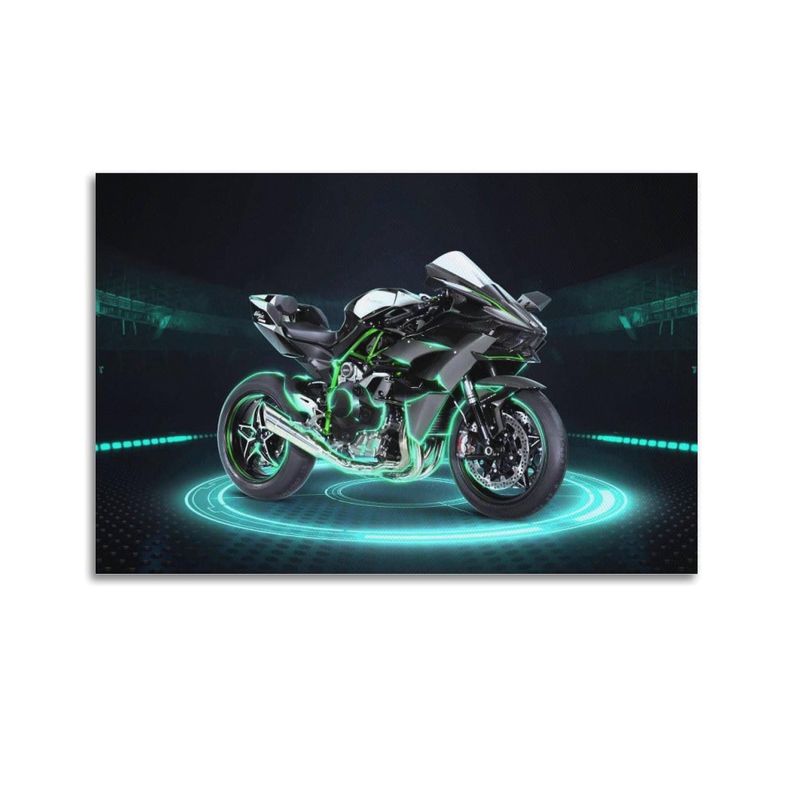 WZKTCL Racing Motorcycle Poster Ninja H2 Sportbike Superbike Poster Decorative Painting Canvas Wall Posters And Art Picture Print Modern Family Bedroom Decor Posters 24x36inch(60x90cm)