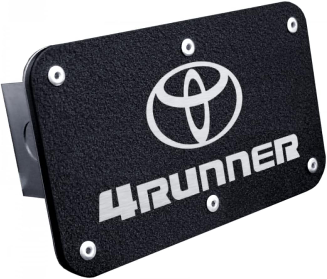 Au-TOMOTIVE GOLD Dual Logo Trailer Hitch Plug for Toyota 4Runner (Matte Black)
