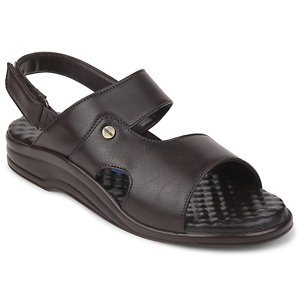 Coolers 7123-140 Men Casual Sandals, Black & Brown – Formal Look Sandals for Men with Buckle Strap – Stylish Sandal for Man – Mid Heel Lightweight, Comfortable Footwear-image-18