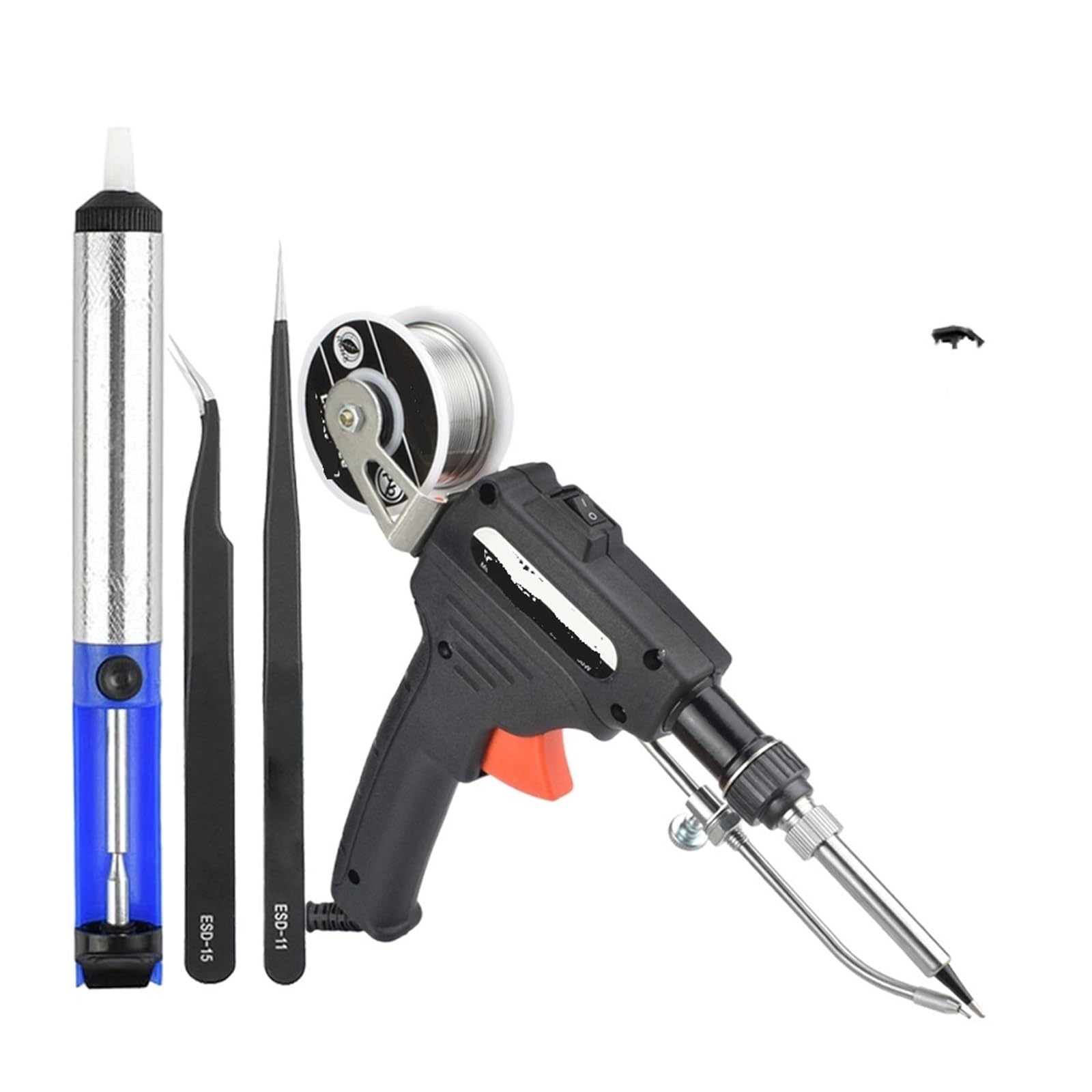 Zestaw do lutowania biżuterii Lutownica 60W, automatyczne spawanie wyślij pistolet blaszany, pompa rozlutowująca do naprawy płytki drukowanej DIY narzędzie do lutowania z efektywnym odprowadzaniem cie